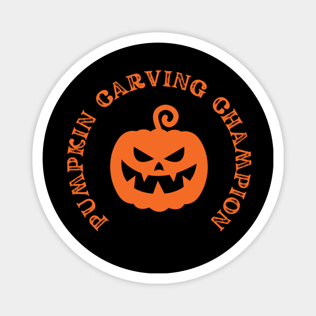 Halloween Pumpkin Carving Champion Apparel Magnet by Topher's Emporium
